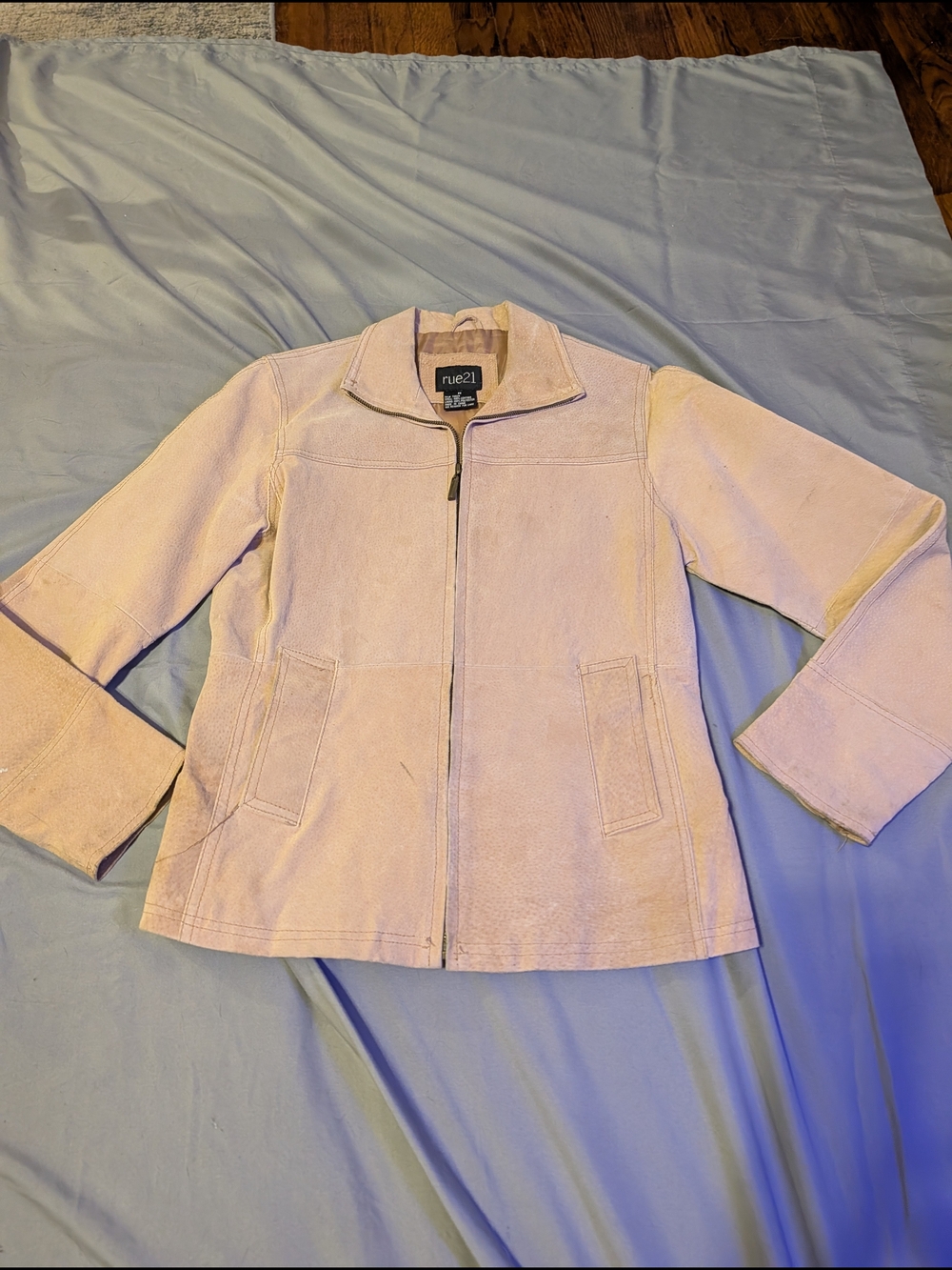 rue21 Light Pink Zip-Front Suede Jacket